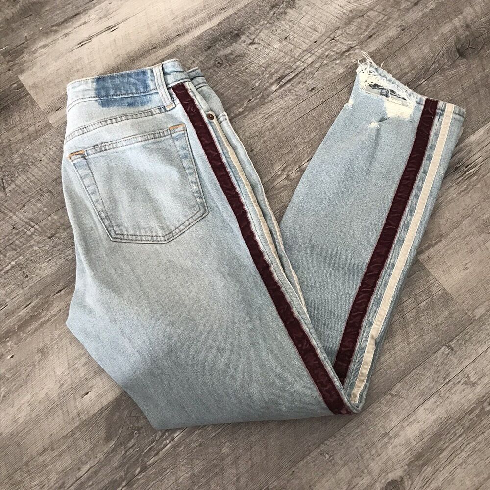 Abercrombie & Fitch Jeans Womens Size 4 R Simone High Rise Slim Side Stripes W27